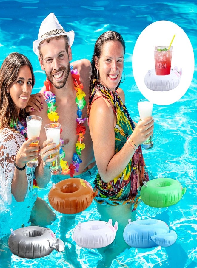 Cotiny 21 Pcs Inflatable Drink Holder Floating Cup Holders Novel Animal Pool Drink Holder for Swimming Pool Beach Holiday Party Supplies - Image 5