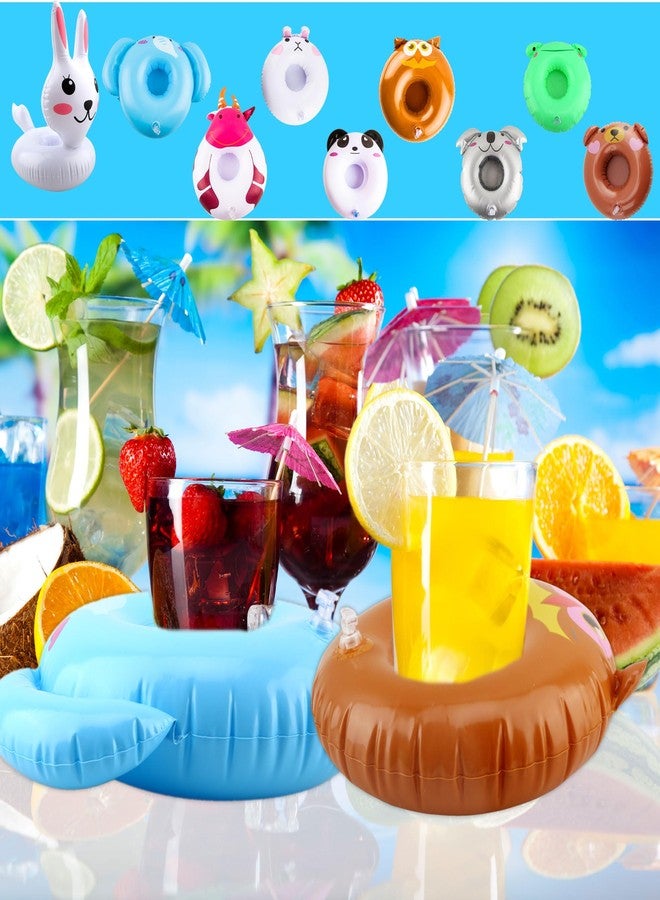 Cotiny 21 Pcs Inflatable Drink Holder Floating Cup Holders Novel Animal Pool Drink Holder for Swimming Pool Beach Holiday Party Supplies - Image 4