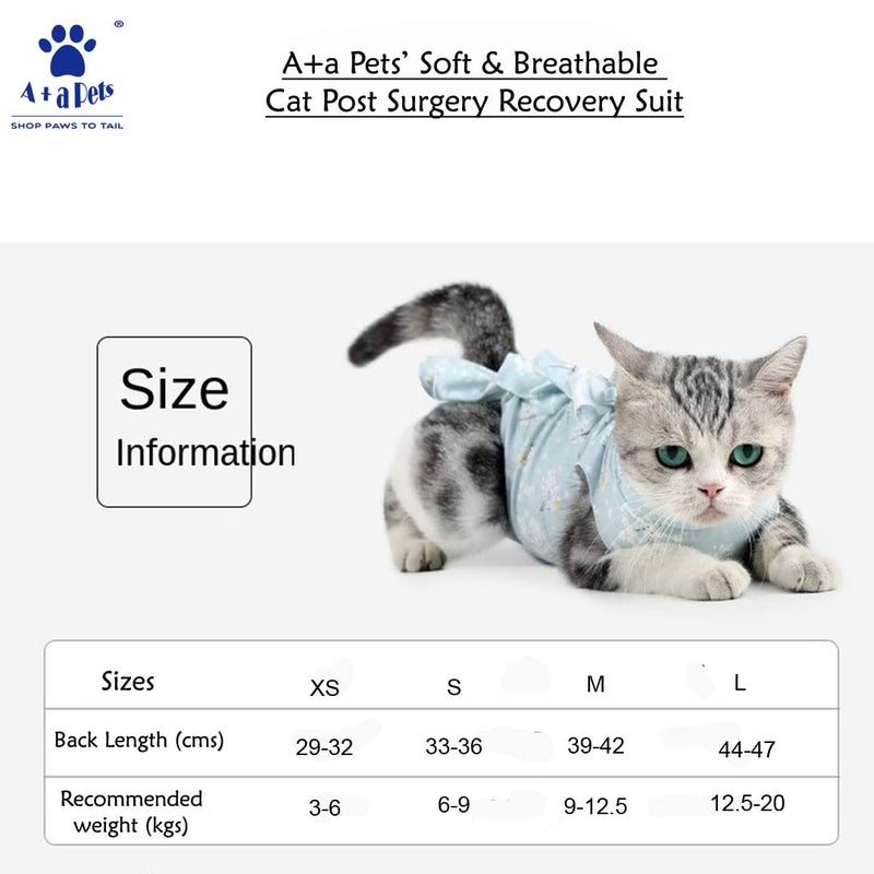 A+a Pets ' Cat Everyday Clothing, for Post Surgery Recovery, Abdominal Wounds or Skin Diseases | Breathable Cotton (Red, M) - Image 2