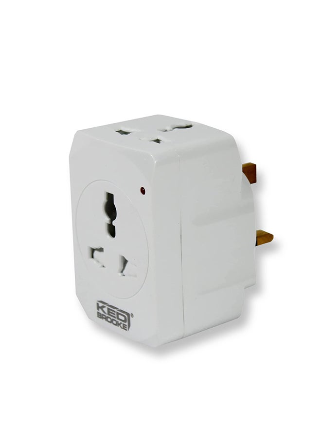 KEDBROOKE KED BROOKE ESMA Certified 13A UK UAE Adapter Fused 3-Way Universal Socket Multi-Plug for Travel, Home, Work, 3 Years Warranty