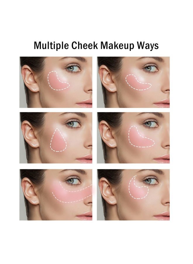 Boobeen بلوش بودرة فضفاضة بوسادة هوائية، بلشر طبيعي للخدين، بلشر مكياج عالي الصبغة سهل الدمج، يدوم طوال اليوم - Image 3