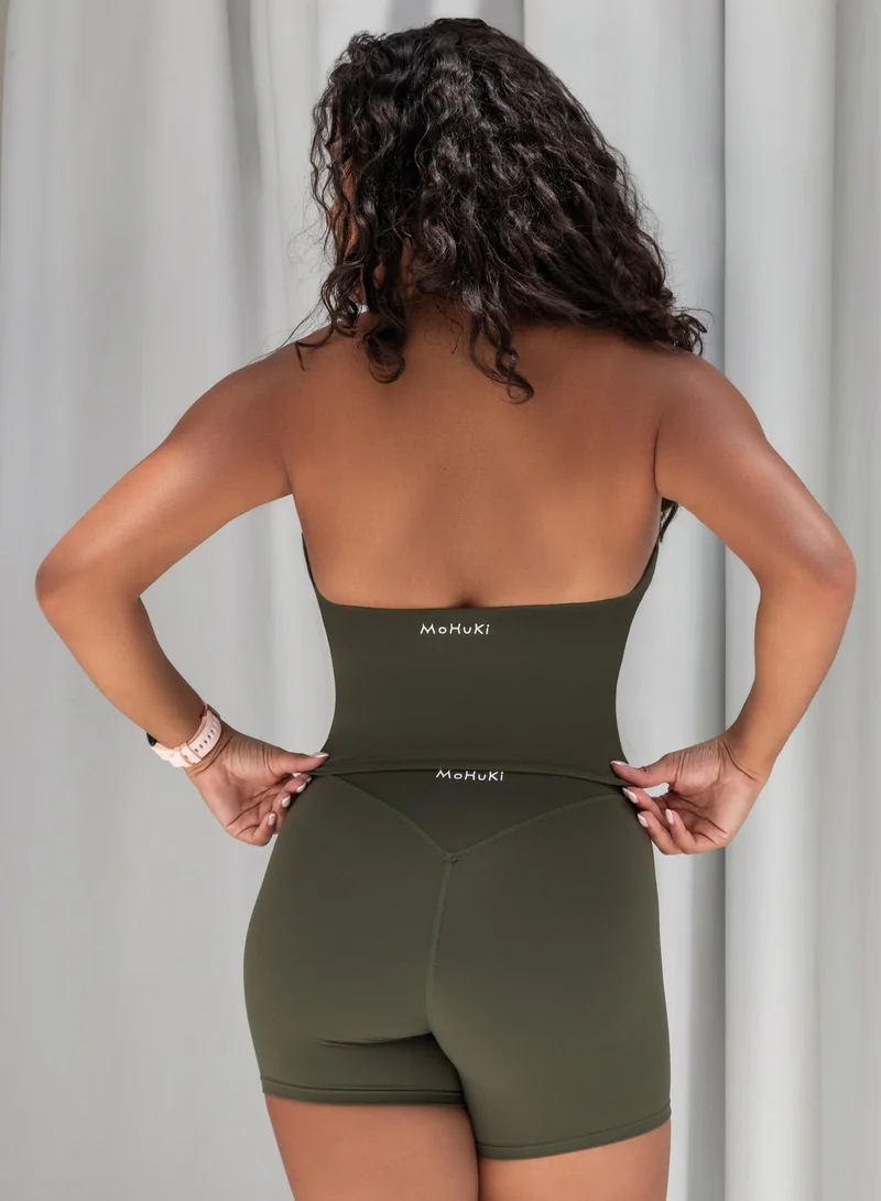 Mohuki Olive Green Active Wrap Halterneck Tank for Women | Best Price UAE