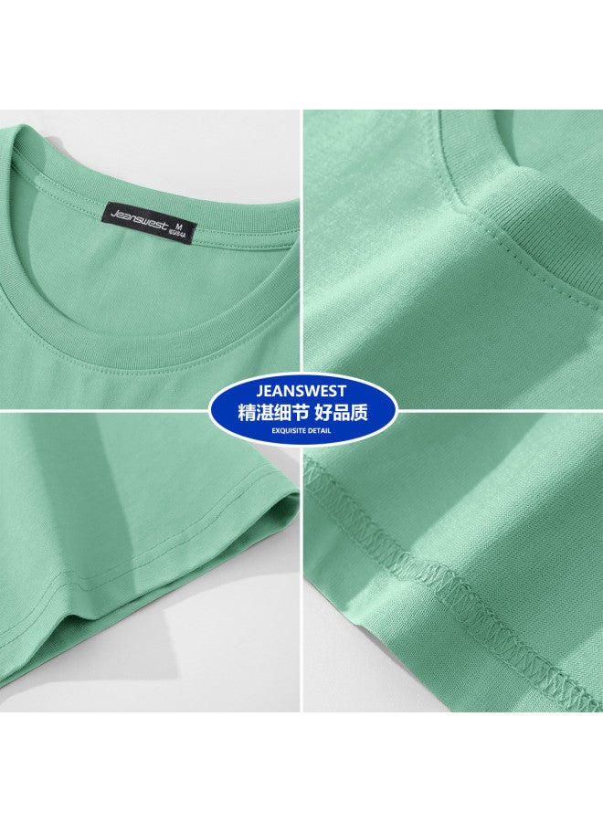 Jeanswest تي شيرت أساسي مطبوع بأكمام قصيرة للنساء - تصميم فضفاض صيفي بياقة دائرية قطنية نحيفة (تي غير رسمي متعدد الاستخدامات) - Image 4