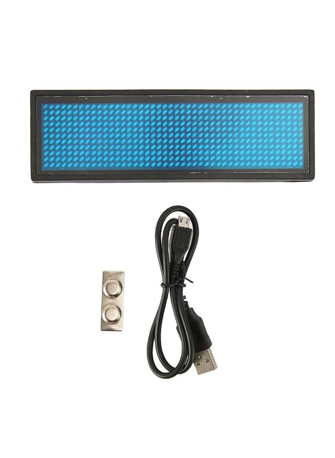 Thoraya LED Name Badge Tag Scrolling Blue Programmable 4 Brightness with Magnet Business Card Screen for Hotel Restaurants  - Image 1