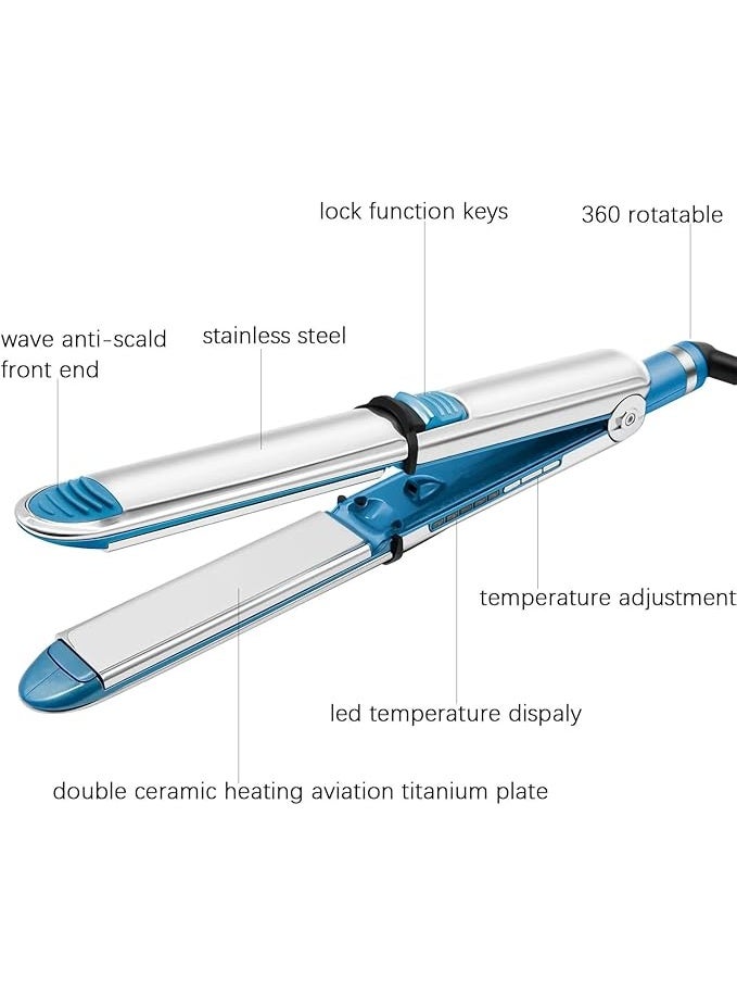 2-in-1 Titanium Ceramic Hair Straightener and Curler, Equipped with ionic technology to reduce frizz, protect hair,with 5 Heat Settings Adjustable Temperature and Heats Up Fast - Image 3
