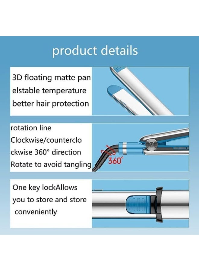 2-in-1 Titanium Ceramic Hair Straightener and Curler, Equipped with ionic technology to reduce frizz, protect hair,with 5 Heat Settings Adjustable Temperature and Heats Up Fast - Image 4