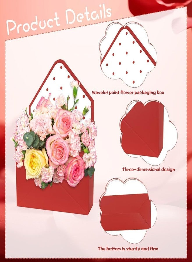 Boerni 4 Pieces Graduation Florist Bouquet Envelope Boxes Empty Envelope Box Polka Dot Bouquet Flower Packaging Gift Paper Boxes for Valentine's Day Mother's Day Wedding Birthday Party Decorations - Image 3