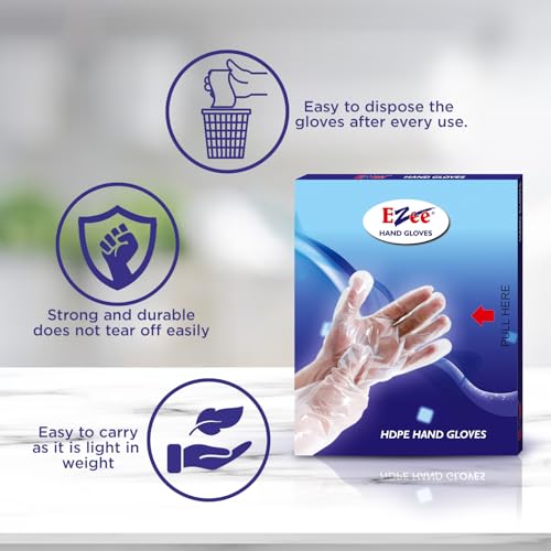 Ezee CRPL Multipurpose Disposable Hand Gloves Pack Of 400|Transparent&Disposable Gloves|Universal Size Gloves|For Gardening,Cleaning And Public Areas - Image 4