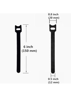 erorex Reusable Cable Ties 50Pcs Black Fabric Hook And Loop Ideal For Cord Organization And Wire Management  - Image 3