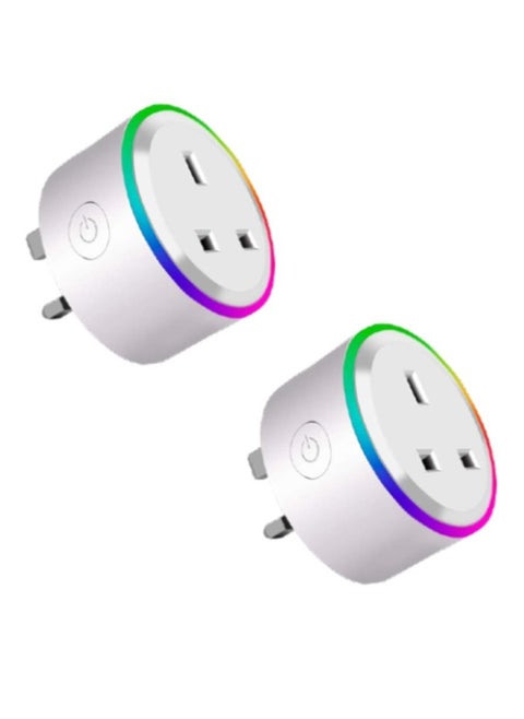 2 قطعة مساعد Google للأوامر الصوتية لأتمتة المنزل ، مقبس ذكي لمنفذ Wifi متوافق مع Alexa