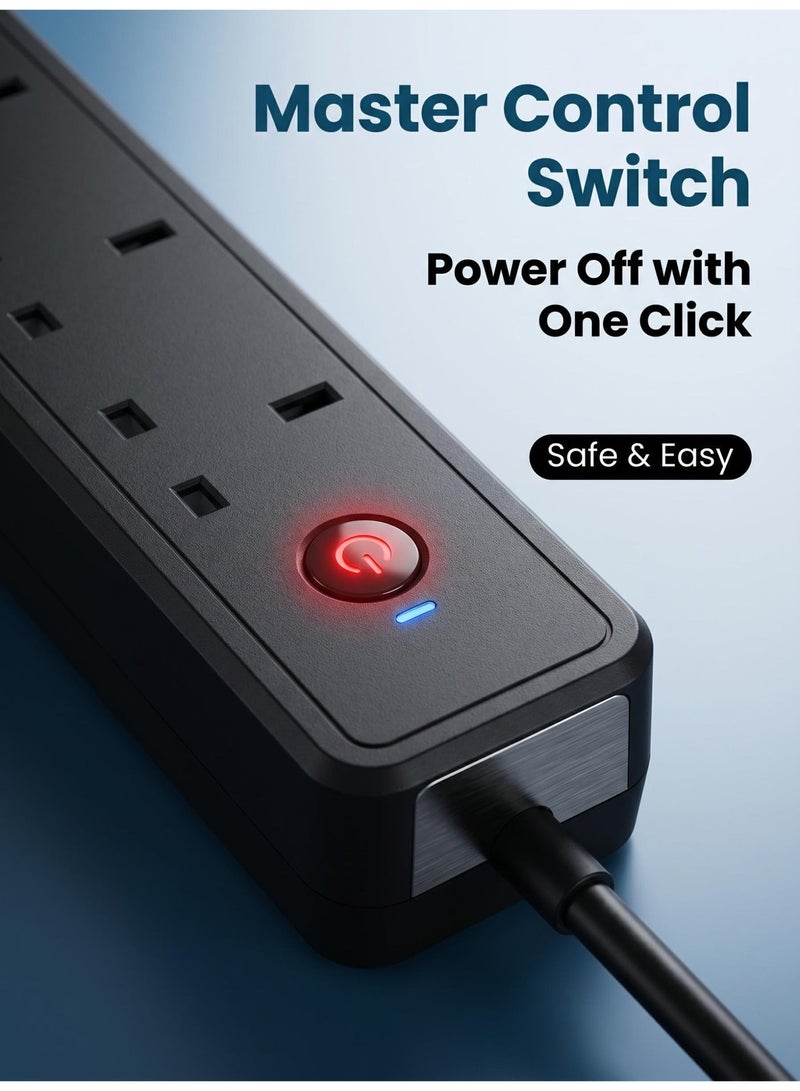 منفذ طاقة عالمي للشحن، مقبس USB، وظيفة توقيت، شريط طاقة قابل للتوسيع - Image 5