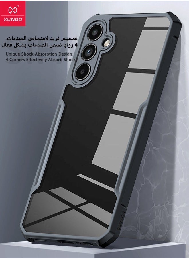 إكسوند حافظة هاتف Samsung Galaxy A15، لوحة خلفية من الأكريليك الشفاف + غطاء إطاري ناعم من مادة TPU أسود، حافظة مقاومة للصدمات من الدرجة العسكرية لهاتف Samsung A15، غطاء خلفي مضاد للسقوط لهاتف Samsung Galaxy  - Image 4