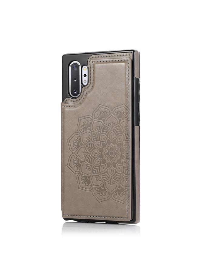 اس-توب جراب لهاتف Samsung Galaxy Note 10 Plus بنمط ماندالا مزدوج الإبزيم مصنوع من مادة البولي يوريثان الحراري والبولي يوريثان الحراري مع فتحات للبطاقات وحامل وإطار للصور - Image 2