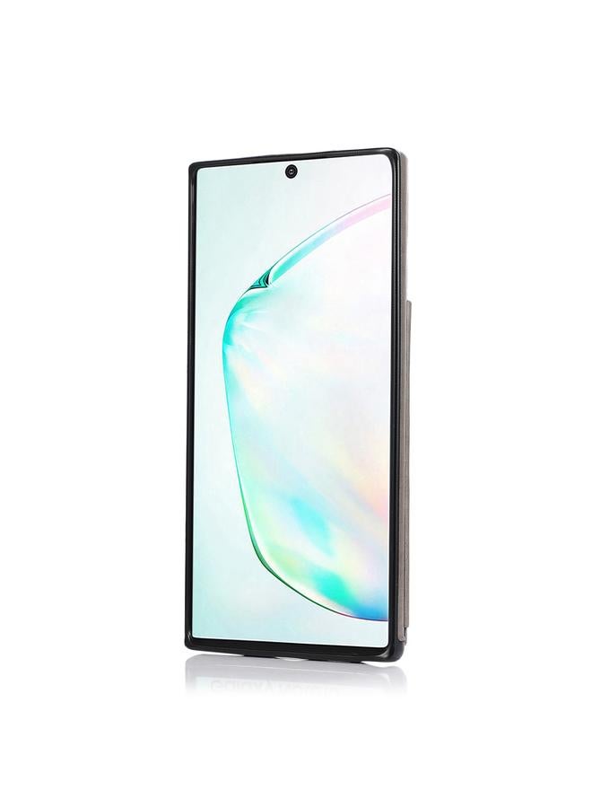 اس-توب جراب لهاتف Samsung Galaxy Note 10 Plus بنمط ماندالا مزدوج الإبزيم مصنوع من مادة البولي يوريثان الحراري والبولي يوريثان الحراري مع فتحات للبطاقات وحامل وإطار للصور - Image 3