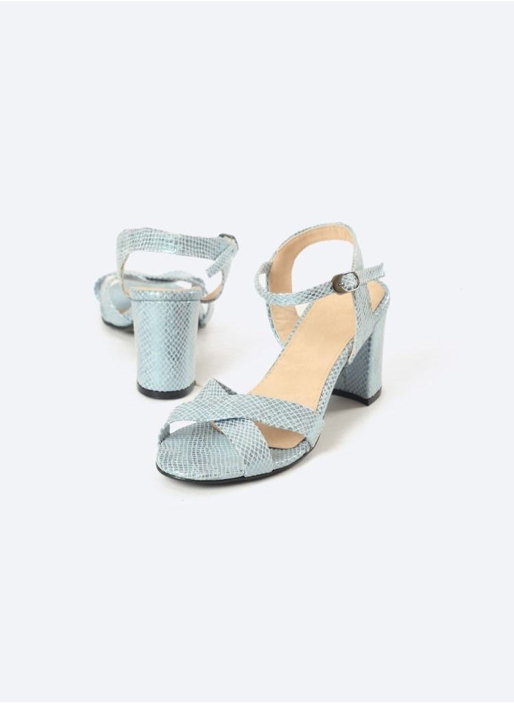 Zahwa Sandal Heels Leather Snake Dots  - Image 2