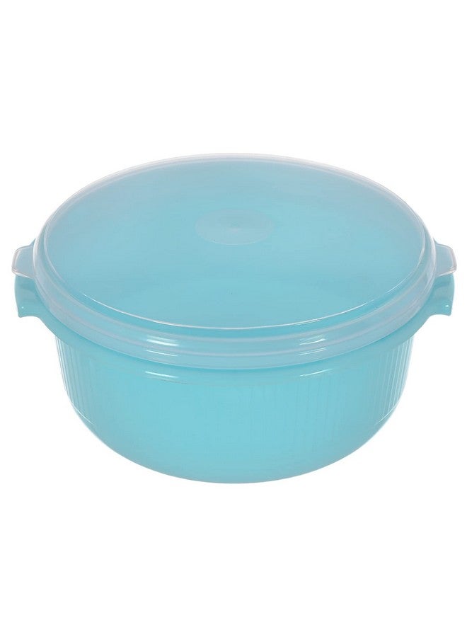 Kuber Industries 3 Piece Multiuses Plastic Serving/Mixing Bowls, Food Storage Containers Set With Lid, (3200ml, 1800ml, 1000ml) (Blue)-46KM0321 - Image 2