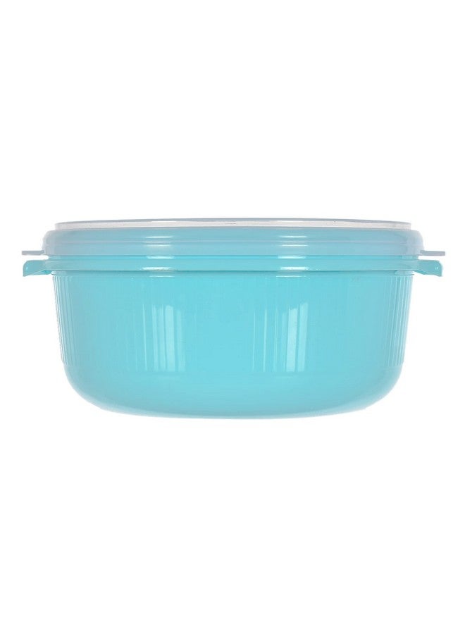 Kuber Industries 3 Piece Multiuses Plastic Serving/Mixing Bowls, Food Storage Containers Set With Lid, (3200ml, 1800ml, 1000ml) (Blue)-46KM0321 - Image 3