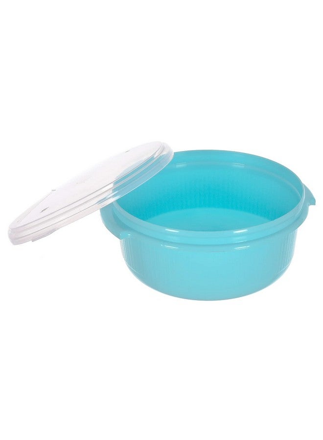 Kuber Industries 3 Piece Multiuses Plastic Serving/Mixing Bowls, Food Storage Containers Set With Lid, (3200ml, 1800ml, 1000ml) (Blue)-46KM0321 - Image 4