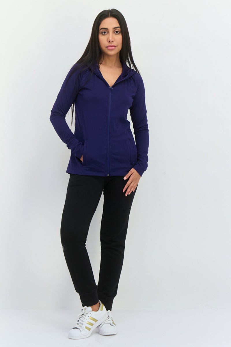 Hurley Women Sportswear Fit Full Zip Running Sweatshirts, Purple - Image 2
