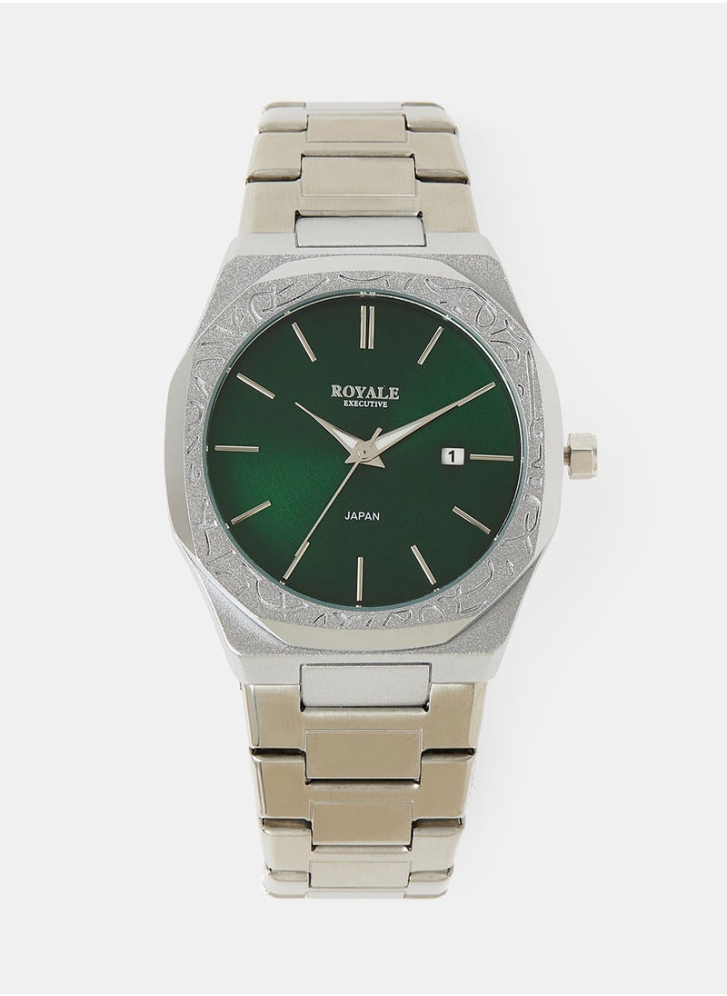 Royale ساعة يد ميجا دائرية الشكل تناظرية RE224N - 40 مم - فضية  - Image 1