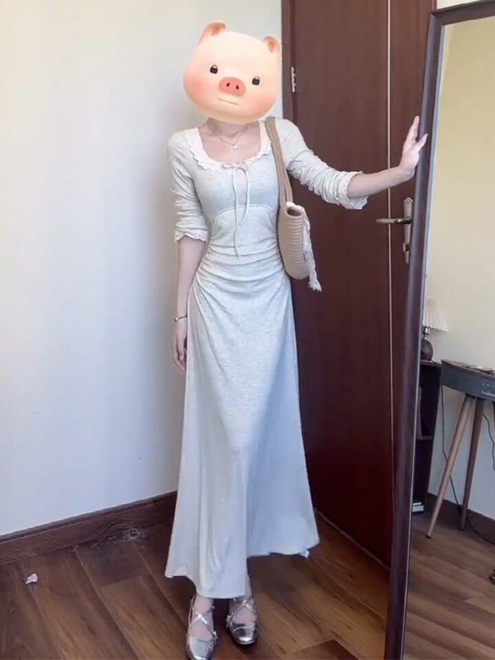 Hepburn style dress, elegant feminine daily styling - Image 1