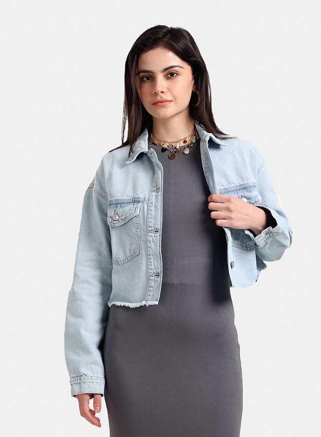 Carina Denim Cropped Shirt - Image 1