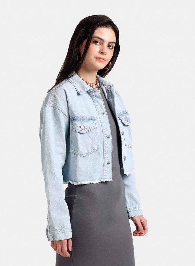 Carina Denim Cropped Shirt - Image 2