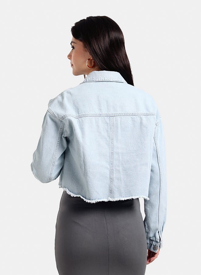 Carina Denim Cropped Shirt - Image 3