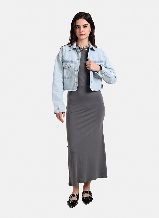 Carina Denim Cropped Shirt - Image 5