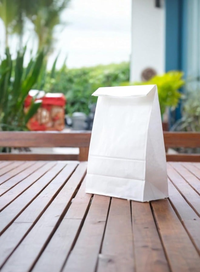 Halapack Halapack Kraft Paper Bag 10 PCS Without Handle Sqaure Bottom Standard Size [ W 16 × H 31 × G 10 cm ]  Strong Holding Power Bags Sqaure Bottom Paper Bag with Handle Durable Perfect for Gifts, Party Favors White  - Image 3
