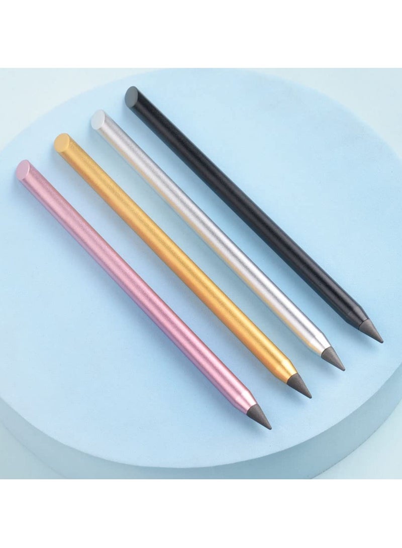 GNAFOTU Metal Inkless Pencil, Infinity Pencil, Reusable Everlasting Pencil, Replaceable Nib Pencil, with 2 Replaceable Nib for Writing Drawing Students Home Office School Supplies (2PCS)  - Image 3
