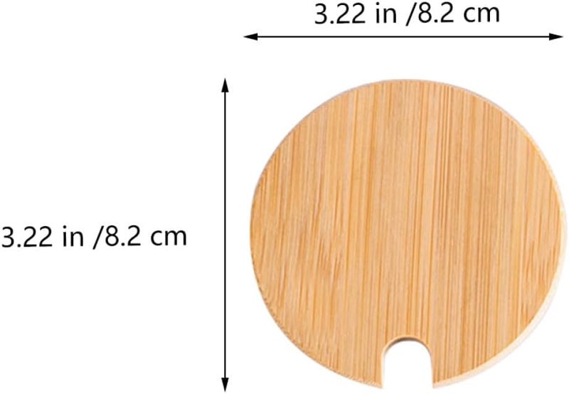 MAGICLULU Jar Lids for Mason Jars 8pcs Set 72mm Inner Diameter Natural Wood Sealing Covers with Straw Holes for Glass Bottles Food Storage and Drinkware - Image 2