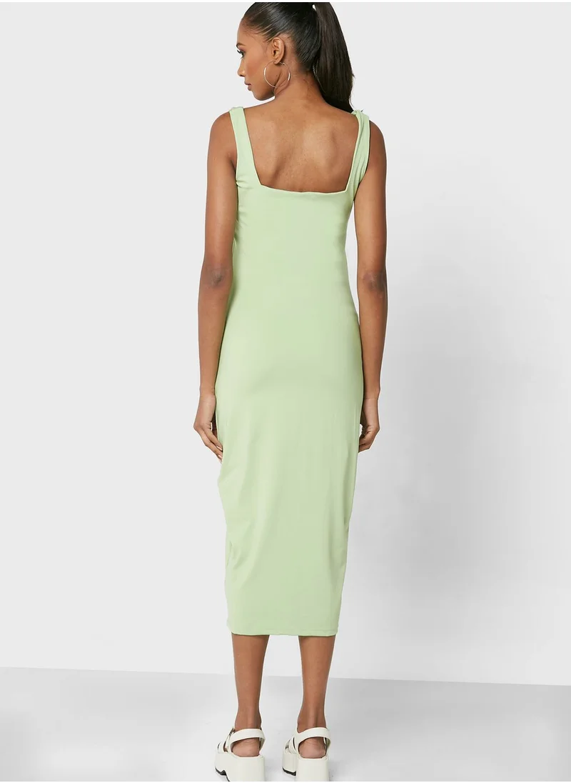 Cotton On Bump Friendly Bodycon Square Neck Midi Dress