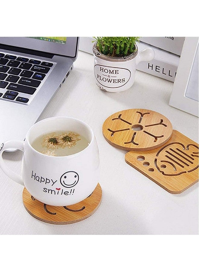 pepplo Wood Coasters for Drinks, Cup Drink Coasters Set Coasters Large Natural Wood Stackable Reusable Coasters for Home Office Coffee Table (Random Pattern, Set of 4) - Image 4
