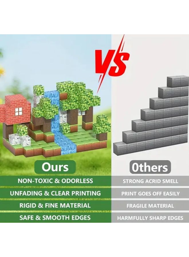 85 Pcs Magnetic Tiles Mini Travel Building Blocks DIY Forest Set Learning Gifts - Image 4