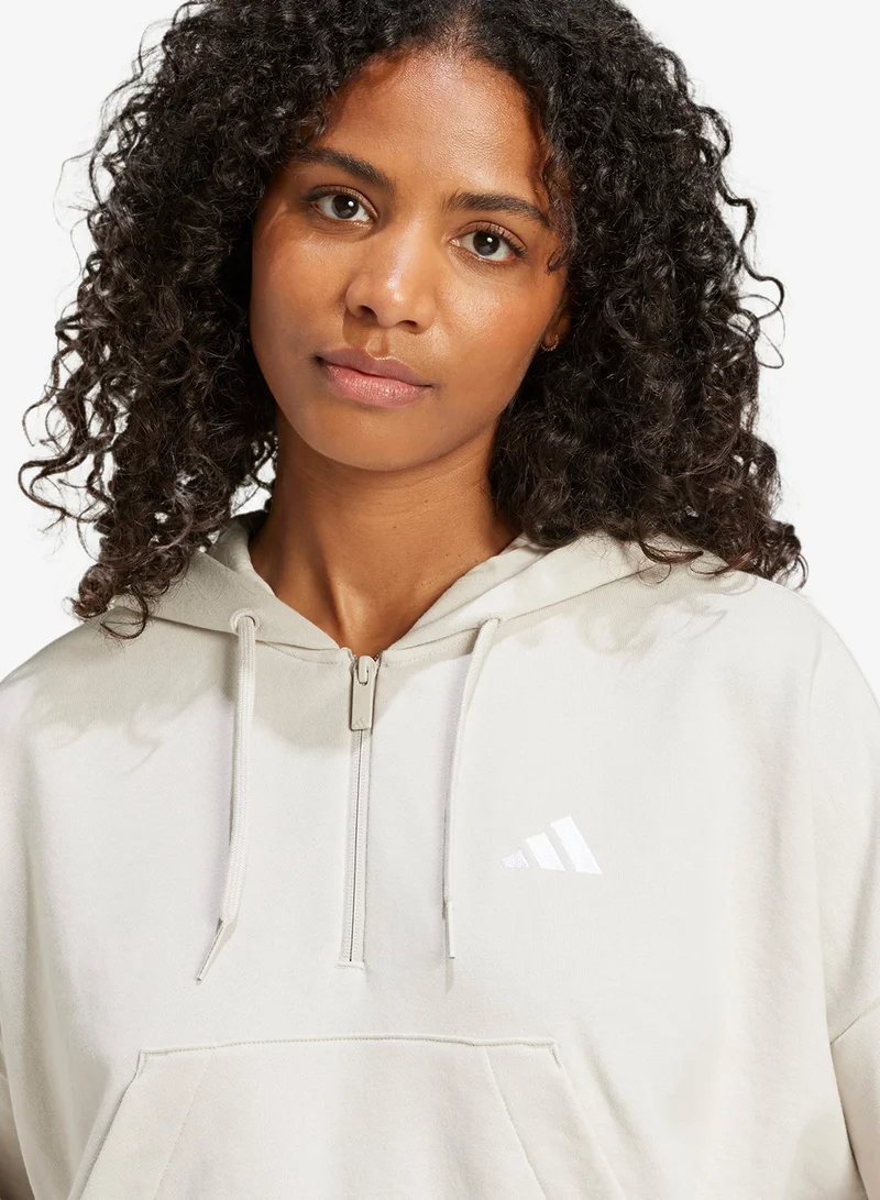 Adidas WONALU/WHITE 3-Stripes French Terry Hoodie for Women | Best Price UAE