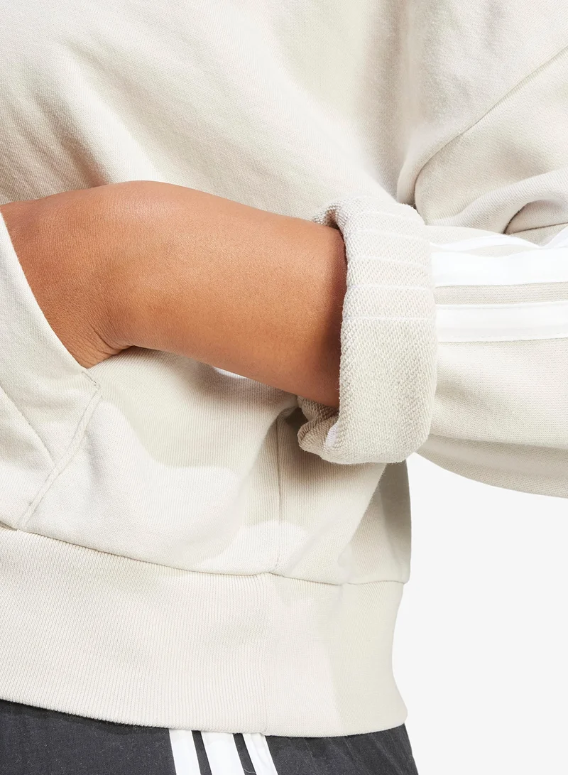 Adidas WONALU/WHITE 3-Stripes French Terry Hoodie for Women | Best Price UAE
