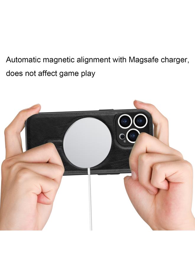 Zaboon Case For iPhone 12 Pro Max Crazy Horse Cowhide Leather Magnetic Phone Case - Image 3