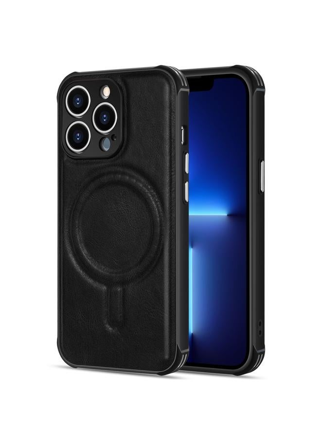 Zaboon Case For iPhone 12 Pro Max Crazy Horse Cowhide Leather Magnetic Phone Case - Image 1