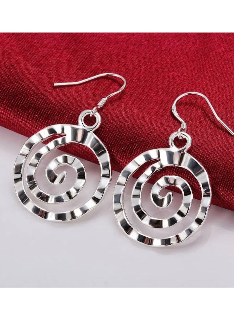 Dangle Charms Elegant 925 Silver Plated Earrings For Women - Image 4