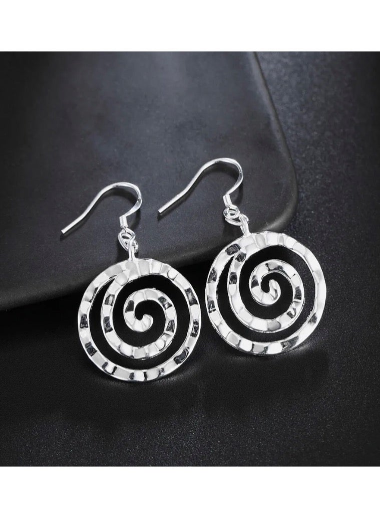 Dangle Charms Elegant 925 Silver Plated Earrings For Women - Image 1