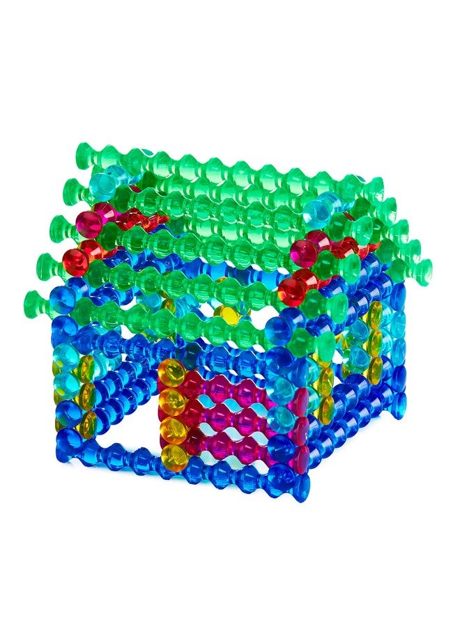 Popular Playthings Playstix Translucent Set Construction Toy Building Blocks 105 Piece Kit - Image 2