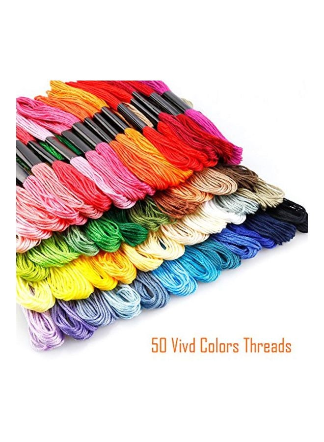 Caydo 50-Piece Skeins Thread Cross With Bobbins Multicolour - Image 2