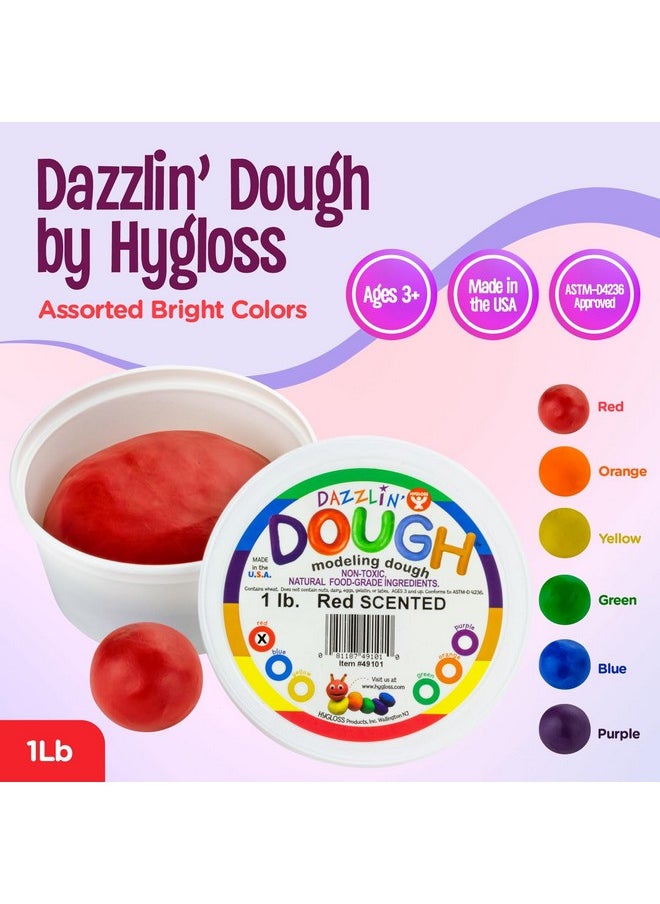 Hygloss - Products Play Dough Safe & Nontoxic Modelling Dough For Arts & Crafts Learn & Play Scented 1Lb. Red Cherry Scent - Image 1