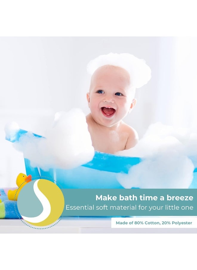 Spasilk Spasilk Bath Hooded Towels & Washcloths Set for Babies, Hooded Terry Bath Towel & 4 Washcloths, Blue  - Image 5