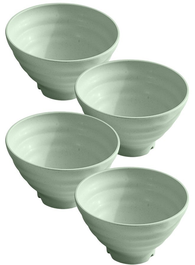 pepplo Wheat Straw Soup Bowl Sets Alternative for Plastic Bowls for Serving Soup Biryani Salad Mixing Ramen Bowls Set Japanese Serving Bowls Dinnerware for New Apartments (900 Ml, Green, Set of 4) - Image 1