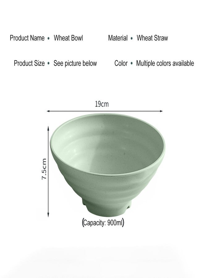 pepplo Wheat Straw Soup Bowl Sets Alternative for Plastic Bowls for Serving Soup Biryani Salad Mixing Ramen Bowls Set Japanese Serving Bowls Dinnerware for New Apartments (900 Ml, Green, Set of 4) - Image 2