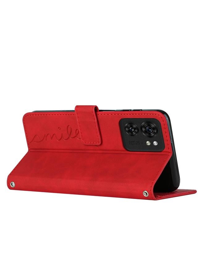 S-TOP Case For Motorola Edge 40 Skin Feel Heart Pattern Leather Phone Case - Image 3
