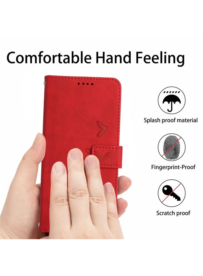 S-TOP Case For Motorola Edge 40 Skin Feel Heart Pattern Leather Phone Case - Image 5