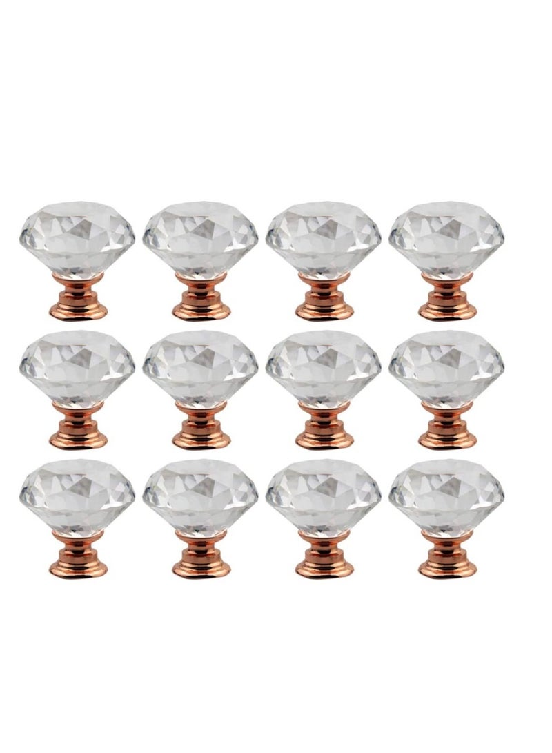 SOLARAE Dresser Crystal Knobs Drawer Knobs Pulls Cabinet Handle for Home Office Kitchen Wardrobe Cupboard 12pcs 30mm - Image 1